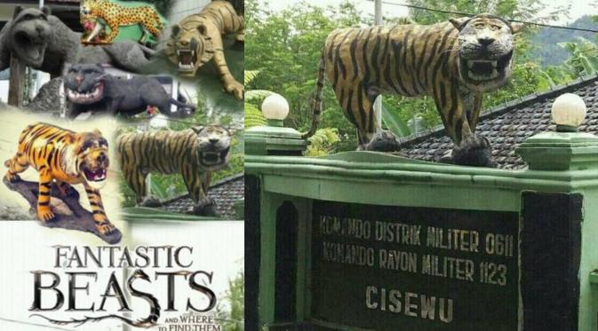 Patung Macan Nyengir Maskot Kodam Siliwangi Disorot Dunia - Global
