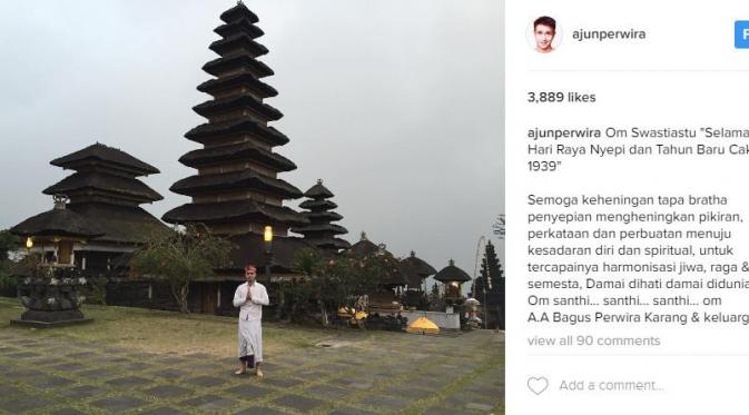 Ajun Perwira mengucapkan selamat Hari Raya Nyepi (Instagram/@ajunperwira)