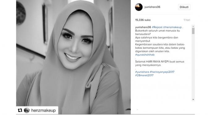 Cantiknya Yuni Shara menggenakan hijab (Foto: Instagram)