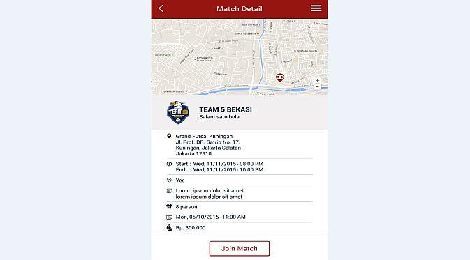 Tarkam Apps merupakan aplikasi berbasis olahraga untuk mempertemukan tim yang sedang mencari lawan sparing dengan tim lain (Foto: Tarkam Apps)