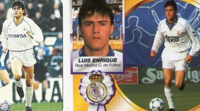 Luis Enrique saat membela Real Madrid dalam kartu permainan. (Marca). 