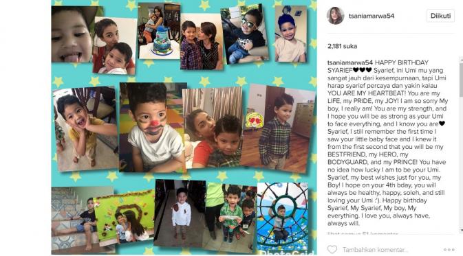Ungkapkan kerinduan pada anak, Tsania Marwa unggah foto-foto kebersamaan (Foto: Instagram)