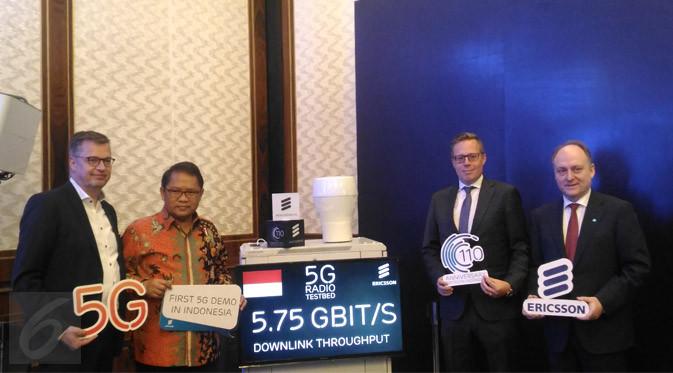 Uji coba 5G digelar perdana oleh Ericsson di Indonesia. Liputan6.com/ Agustinus Mario Damar