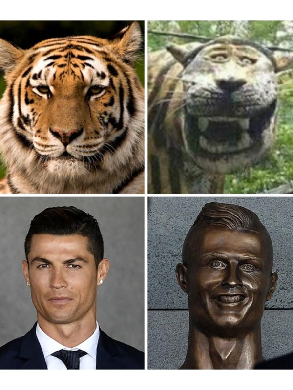 Meme patung Cristiano Ronaldo. (Via: boredpanda.com)