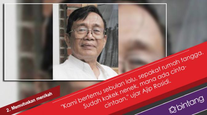 Ajip Rosidi dan Nani Wijaya, Kakek Nenek Jadi Manten. (Foto: Penerbitkpg.id, Desain: Nurman Abdul Hakim/Bintang.com)