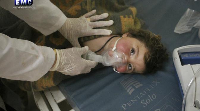 Korban Senjata Kimia Suriah. (AP).