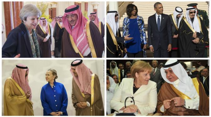 Selain PM Inggris, 4 Tokoh Wanita Ini Tolak Berkerudung di Saudi (BANDAR AL-JALOUD / SAUDI ROYAL PALACE / AFP)