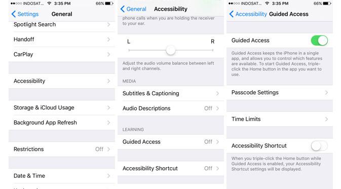 Akses Guided Access di menu Settings > General > Accessibility > Guided Access. Liputan6.com/ Yuslianson