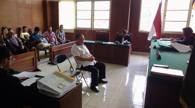 Johanes saat menghadiri sidang pledoi atau pembelaan di Pengadilan Negeri Jakarta Utara. (Liputan6.com/Moch Harun Syah)