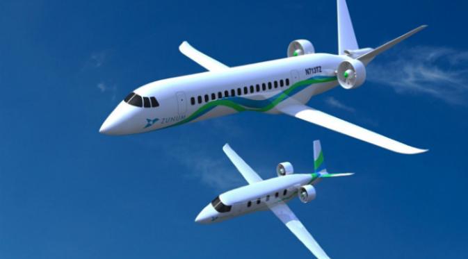 Di masa depan, penerbangan penumpang dilakukan dengan pesawat terbang hibrida maupun yang sepenuhnya berdaya listrik, seperti produksi Zunum Aero di Seattle ini. (Sumber Zunum Aero)