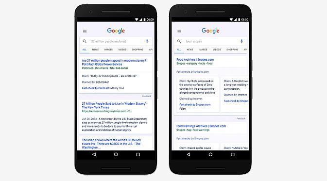 Google mulai menampilkan label fact check pada hasil pencarian untuk menandai berita dan informasi yang telah diperiksa (Foto: Ist)