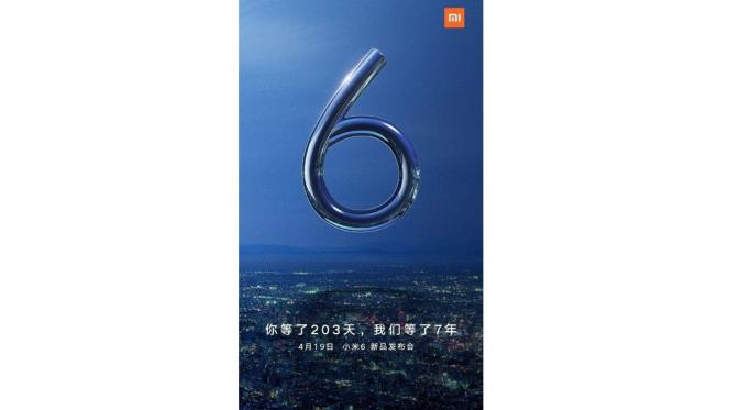 Kepastian bahwa Xiaomi Mi 6 akan dirilis 19 April 2017 tertera dalam poster ini (Sumber: Phone Arena)