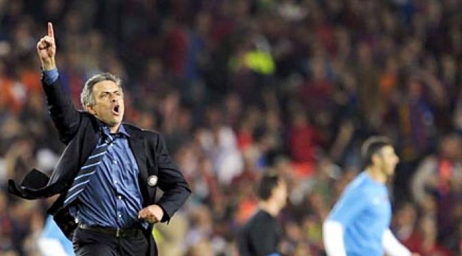 Jose Mourinho saat masih menjadi pelatih Inter Milan. (AFP PHOTO/PEDRO ARMESTRE)