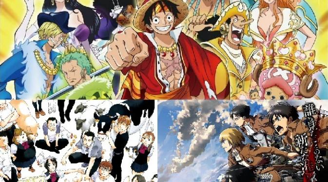 Majalah Tsukuru mengumumkan peringkat 15 besar manga terbanyak dari tiga penerbit ternama di Jepang.