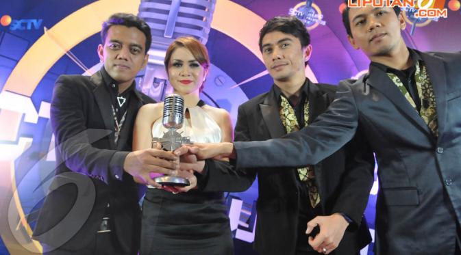 Geisha sukses melumpuhkan kategori lagu pop paling ngetop di SCTV Music Awards 2014  (Liputan6.com/Panji Diksana)
