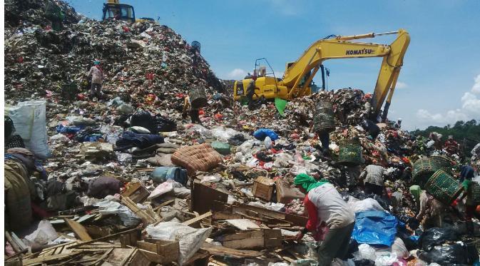 Kondisi sampah di Tempat Pengolahan Sampah Terpadu Bantargebang, Bekasi, Jawa Barat. (Liputan6.com)