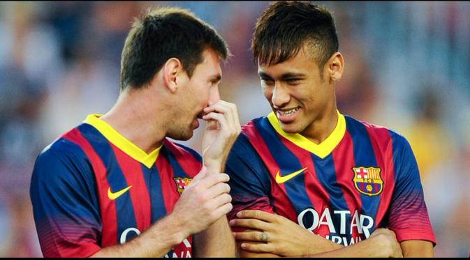 Neymar pun akhirnya dipinang klub raksasa Spanyol, Barcelona. Ia mulai disejajarkan dengan Lionel Messi (espn.co.uk)