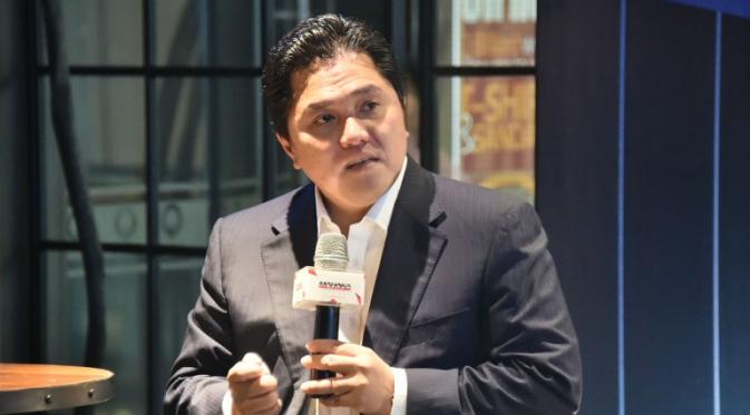 Presiden Inter Milan Erick Thohir dalam sebuah acara di Jakarta (Bay Ismoyo/AFP)