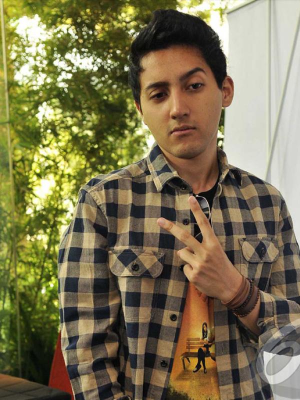 Aaron Ashab, pemeran tokoh Aji, dalam film 'My Idiot Brother', Jakarta, Senin (29/9/2014) (Liputan6.com/Faisal R Syam)