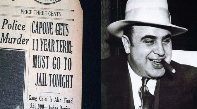 Sejarah mencatat tanggal 24 Oktober sebagai hari kejatuhan bagi gembong mafia di Chicago, Al Capone. Ia tak lagi bisa berkutik.