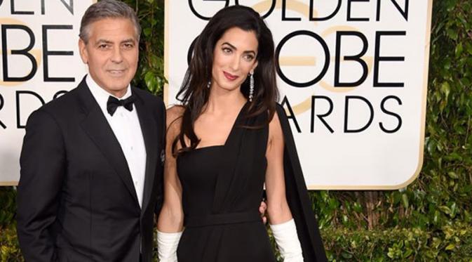 George Clooney gandeng mesra sang istri di acara Golden Globe Awards 2015
