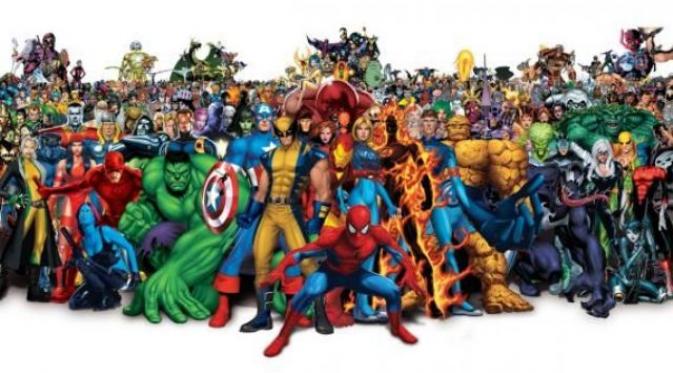 Studio mana saja yang memiliki karakter superhero Marvel A,B, atau C dan bukan D,E, atau F milik studio lain.