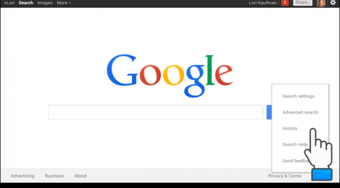 Menghapus google cara pencarian di Hapus Riwayat