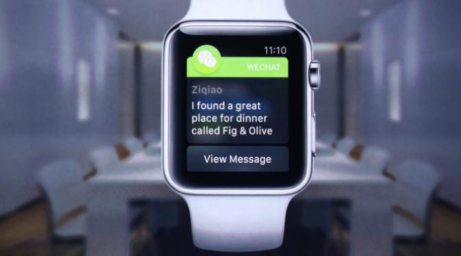 Bersama Facebook dan Twitter, WeChat merupakan tiga aplikasi sosial pertama yang bisa diakses via Apple Watch.