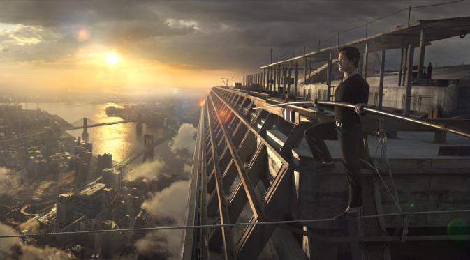 Aksi Joseph Gordon-Levitt saat memerankan tokoh pejalan di atas kawat Philippe Petit bisa dilihat dalam teaser perdana The Walk.