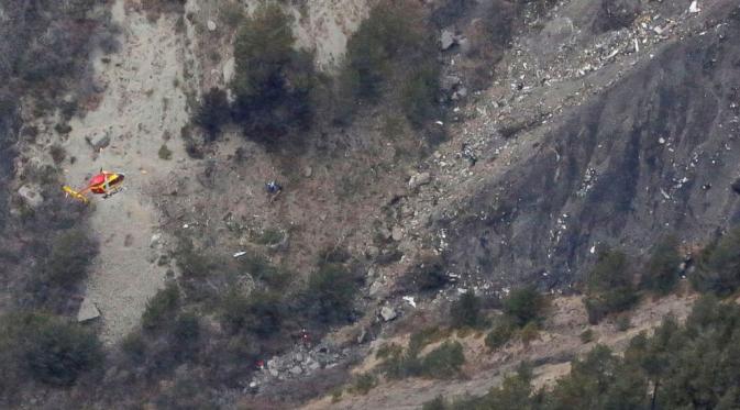 Lokasi jatuhnya pesawat Germanwings 4U 9525. (ABC News)
