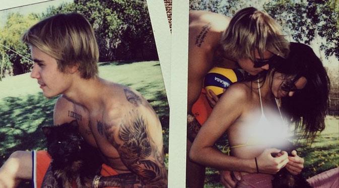 Justin Bieber terlihat sangat menikmati dengan menghabiskan waktu bersama Kendall Jenner di kebun belakang rumah.