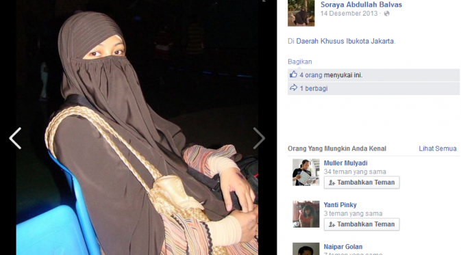 Soraya Abdullah sekarang fokus pada keluarga dan dakwah. (Facebook: Soraya Abdullah  Balvaz)