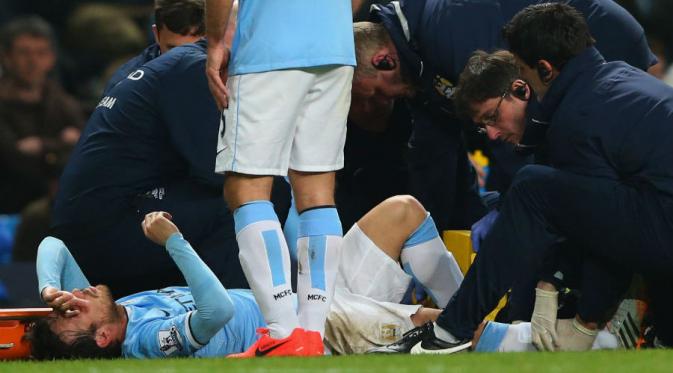Pemain Manchester City, David Silva, mengalami cedera serius. (ESPN)