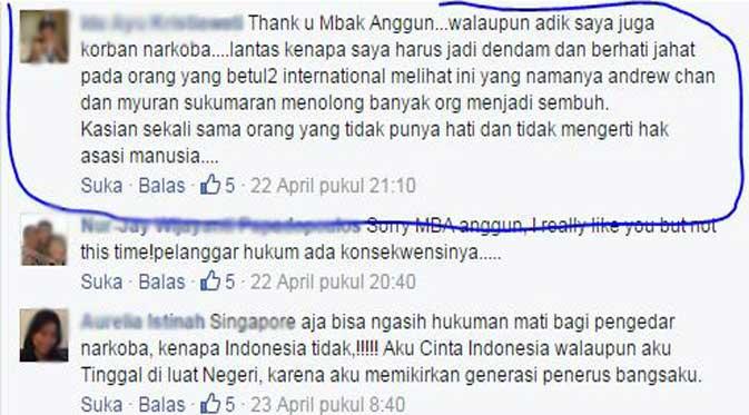 Komentar yang Mendukung Anggun C Sasmi dalam Surat Terbuka Untuk Presiden Joko Widodo