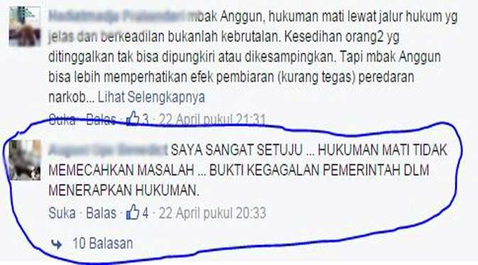 Komentar yang Mendukung Anggun C Sasmi dalam Surat Terbuka Untuk Presiden Joko Widodo
