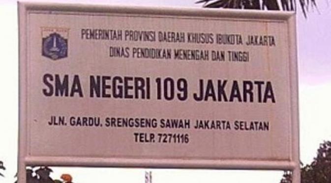 Ilustrasi SMA 109 Jakarta (Via: twitter.com)