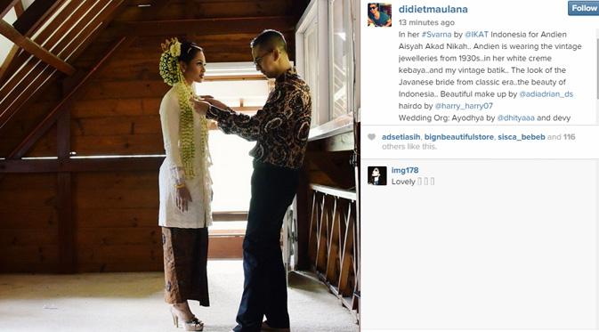 Andien bersama sang desainer ternama Indonesia, Didiet Maulana. (foto: instagram.com/didietmaulana)