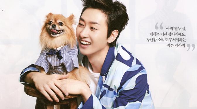Eunhyuk dan Choco, anjingnya.