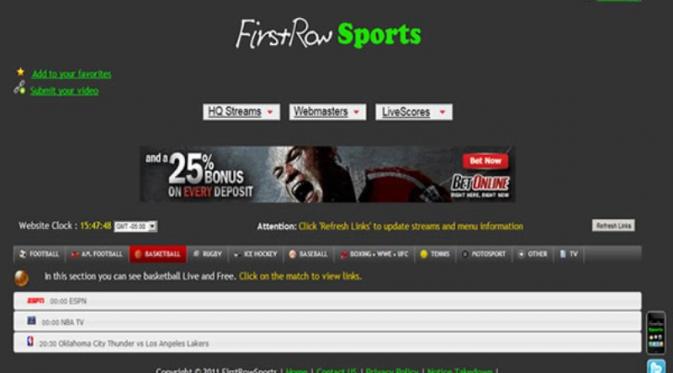 First Row Sports (Via: blog.buttermouth.com)