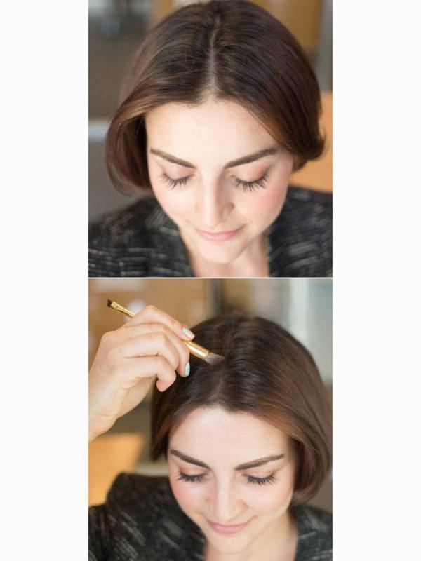 Pulaskan eyeshadow di rambut supaya tampak tebal | via: buzzfeed.com