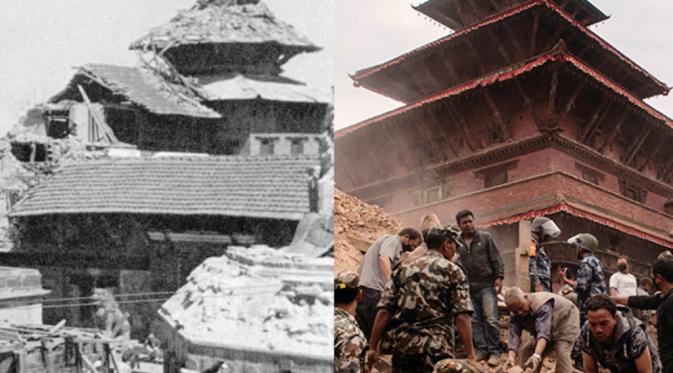 Kondisi pascagempa Nepal 1934 dan 2015