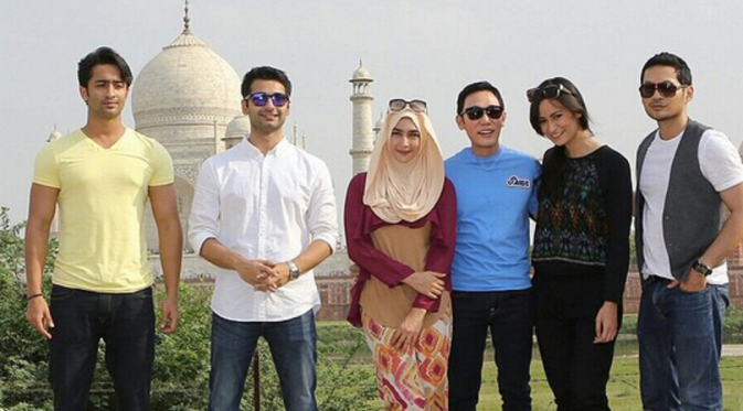 Keceriaan Shaheer Sheikh Syuting 'Cinta di Langit Taj Mahal'. Foto: Instagram