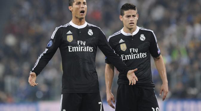 Cristiano Ronaldo dan James Rodriguez ( Reuters / Giorgio Perottino)