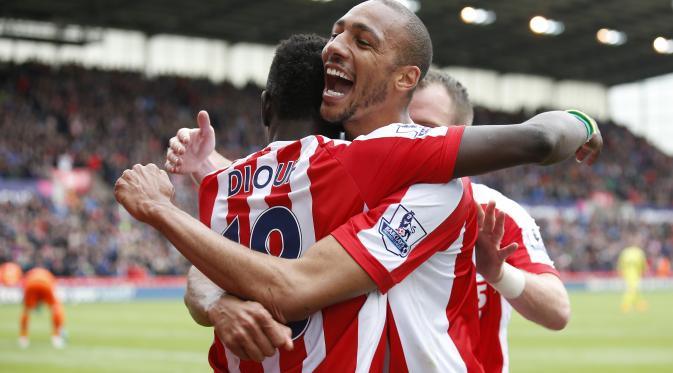 Meme Diouf selebrasi gol ke gawang Hotspurs (AFP)