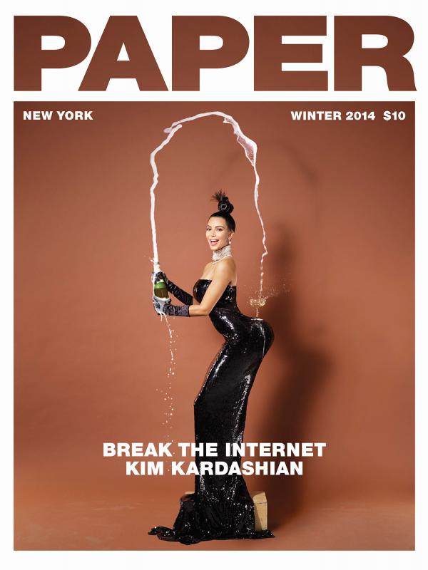 Pose panas Kim Kardashian untuk majalah Paper (via dailymail.co.uk)