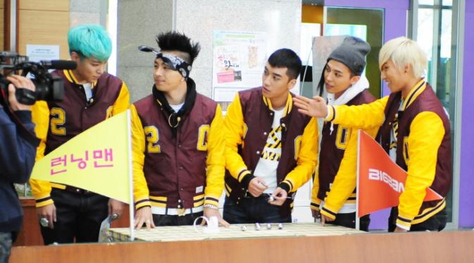 Big Bang saat bermain dalam Running Man yang tayang 2012 silam.