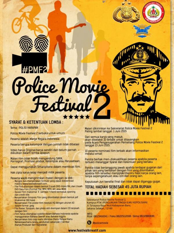 Festival Film Pendek Polisi kembali digelar untuk kedua kalinya. Ini syarat dan ketentuannya. (foto: festivalkreatif.com)