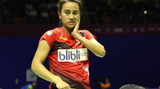 Tunggal putri Indonesia Bellaetrix Manuputty gagal menyumbang poin di perempat final melawan Taiwan (Humas PP PBSI)