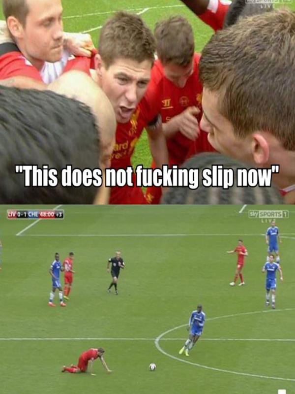 Meme Lucu tapi Ngeselin tentang Steven Gerrard (Via: 101greatgoals.com)