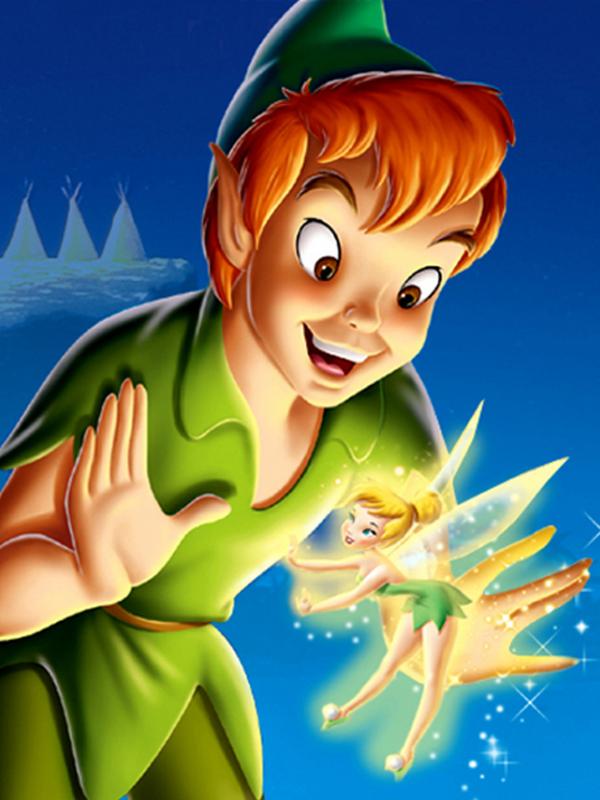 Tinker Bell bersama Peter Pen. Foto: via bigbackground.com